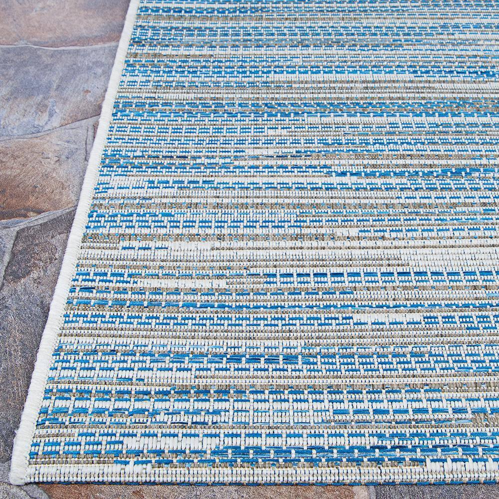 Couristan Monte Carlo Coastal Breeze Indoor/Outdoor Area Rug, 2'3" x 7'10" Runner, Ocean-Champagne