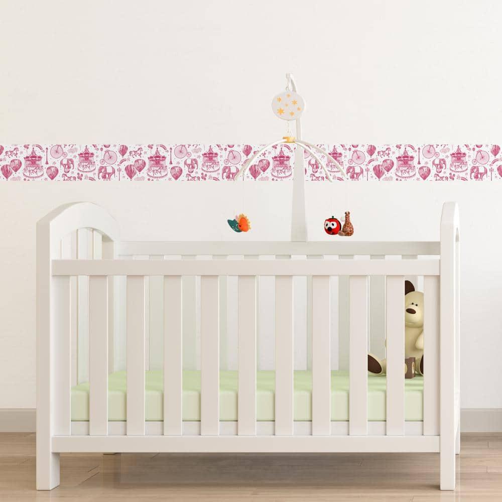Tempaper Carnival Toile Peel and Stick Wallpaper Border, 6" x 15