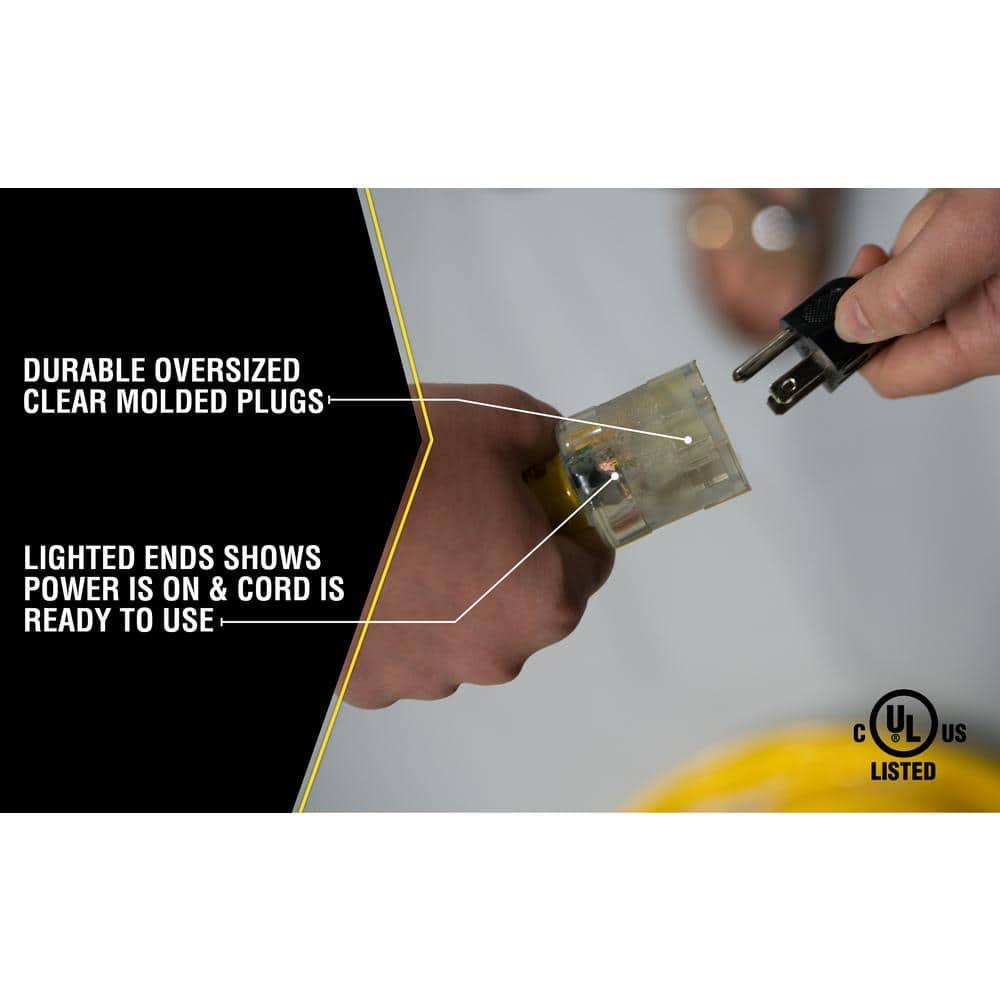 Yellow Jacket Outdoor 50 ft. L Yellow Extension Cord 10/3 SJTW