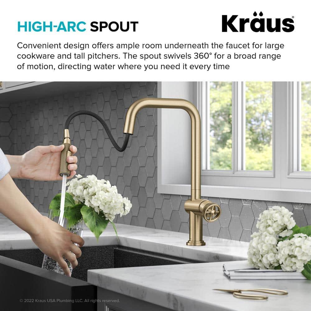 Urbix Industrial Pull-Down Single Handle Kitchen Faucet