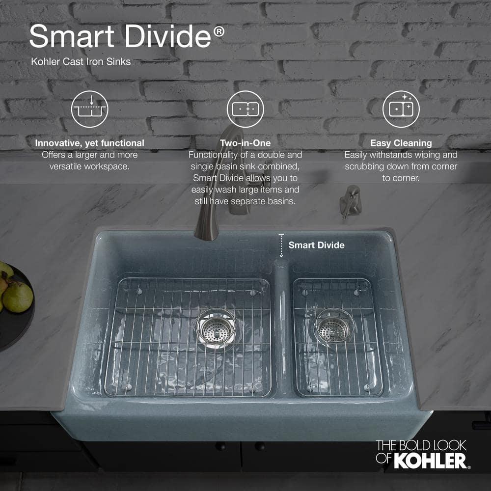 Iron Tones 33" L x 18.75" W Large/Medium Double-Bowl Kitchen Sink