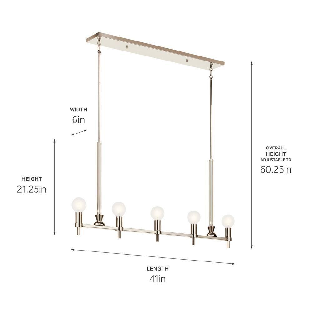 Kichler Lighting Torvee 5 - Light Chandelier in  Nickel Textured