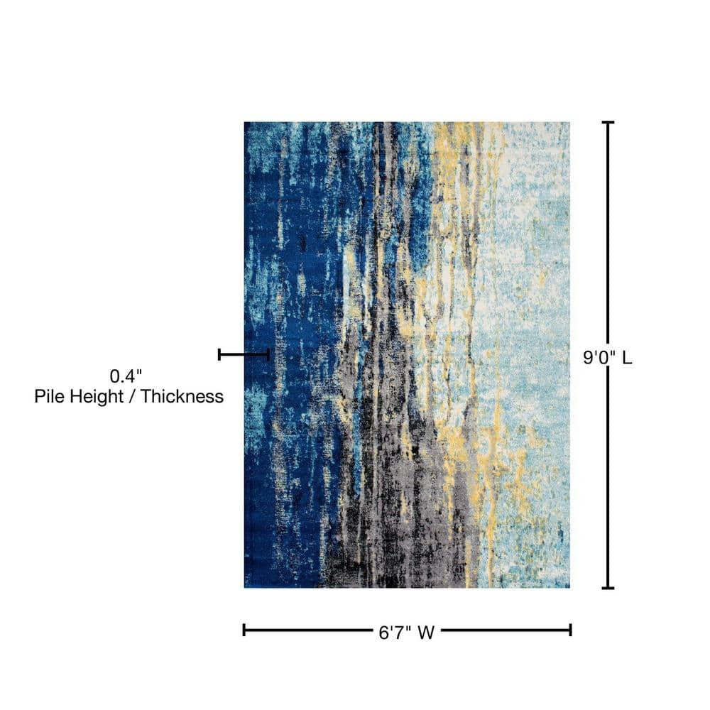 Nuloom Katharina Abstract 7x9 Area Rug for Living Room Bedroom Dining Room Kitchen, Blue/Multicolor