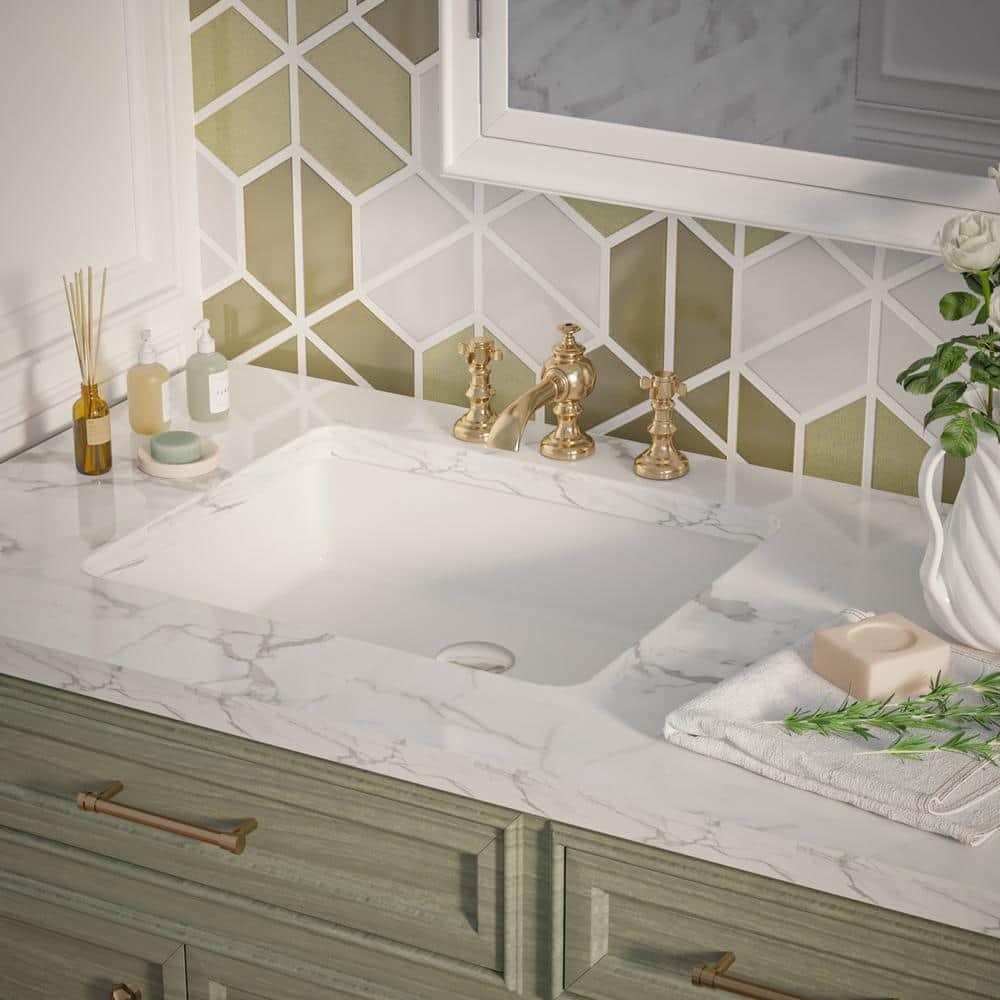 DeerValley Ursa 20" X 15.6" Rectangular Vitreous China Undermount Bathroom Sink with Overflow