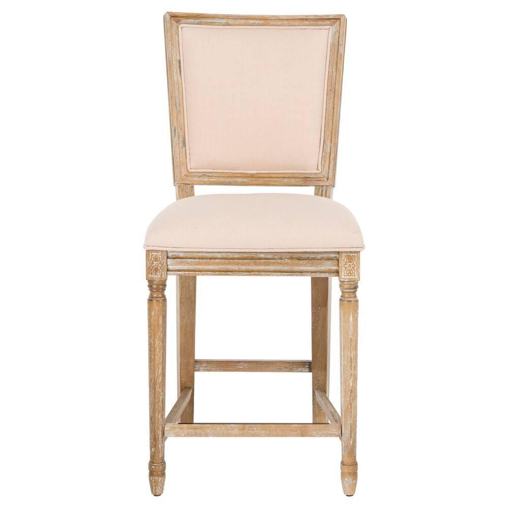Buchanan Rectangle Counter Stool (Set of 2) - FOX6271 - Beige/Oak - Safavieh Couture