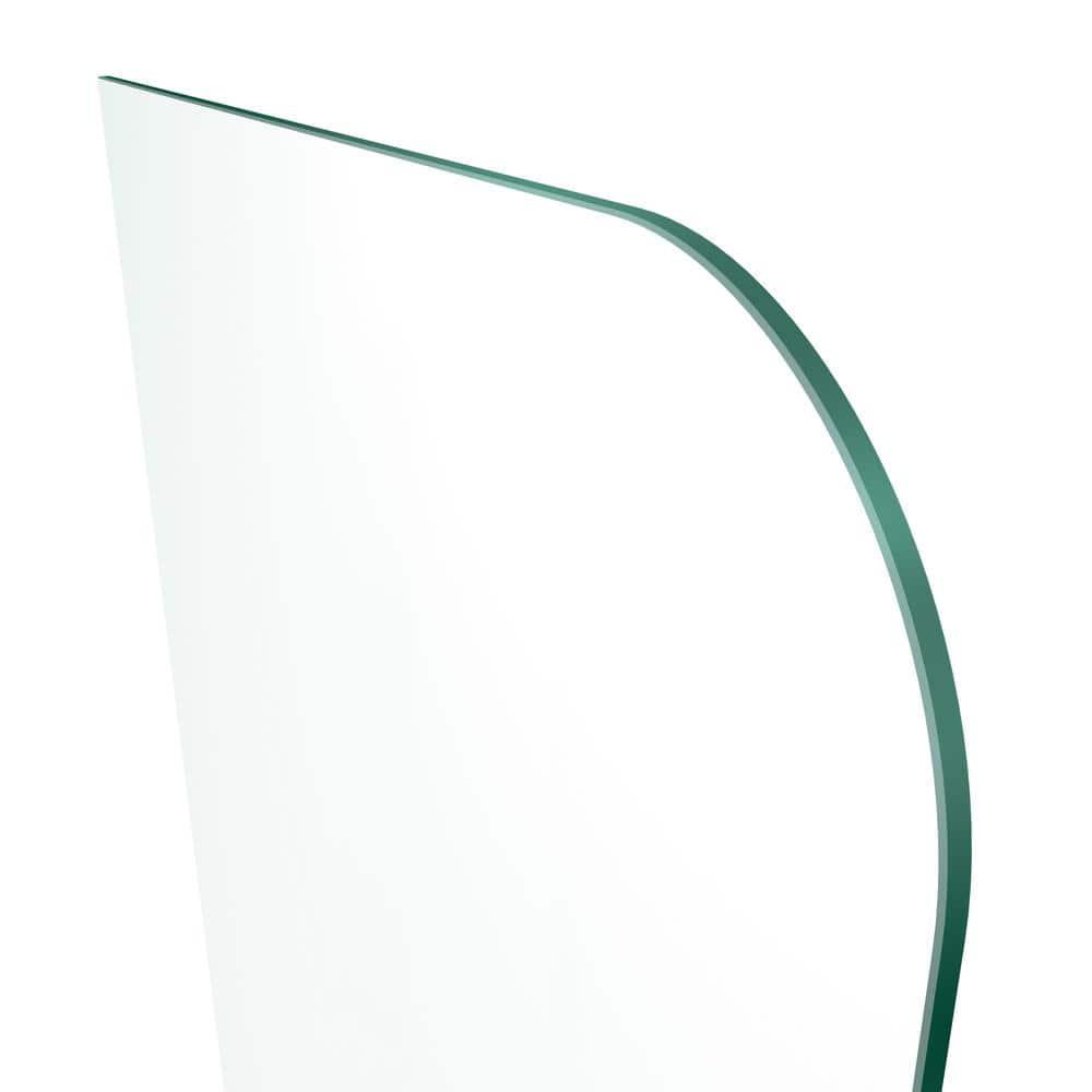 Solaris 34 in. x 58.25 in. Frameless Clear Fixed Radius Single Fixed Bath Panel