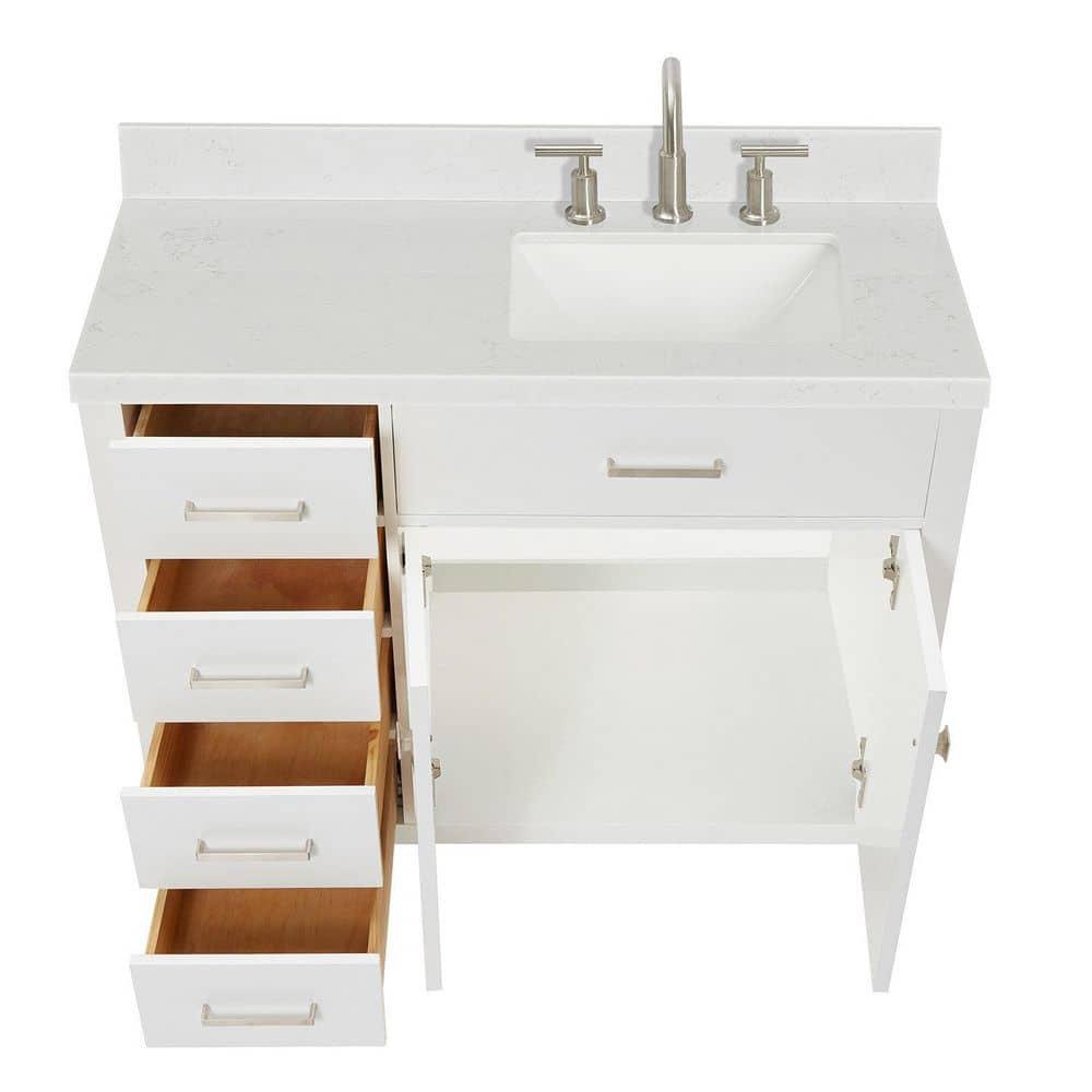 Ariel H036slcqrvo Bristol 36" Free Standing Single Basin Vanity Set - White