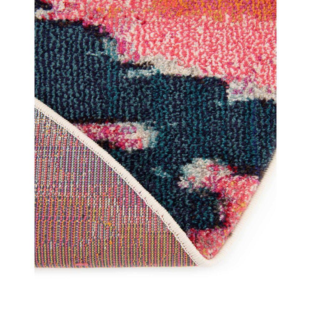 Unique Loom Estrella Collection Area Rug - Laurnell (6' 1" Round Pink/Orange)