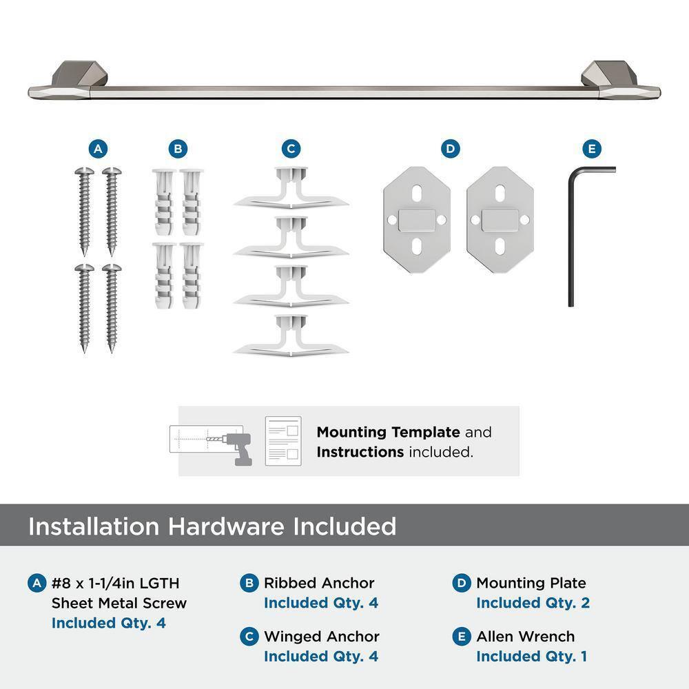Amerock St. Vincent Brushed Nickel 24 inch (610mm) Towel Bar