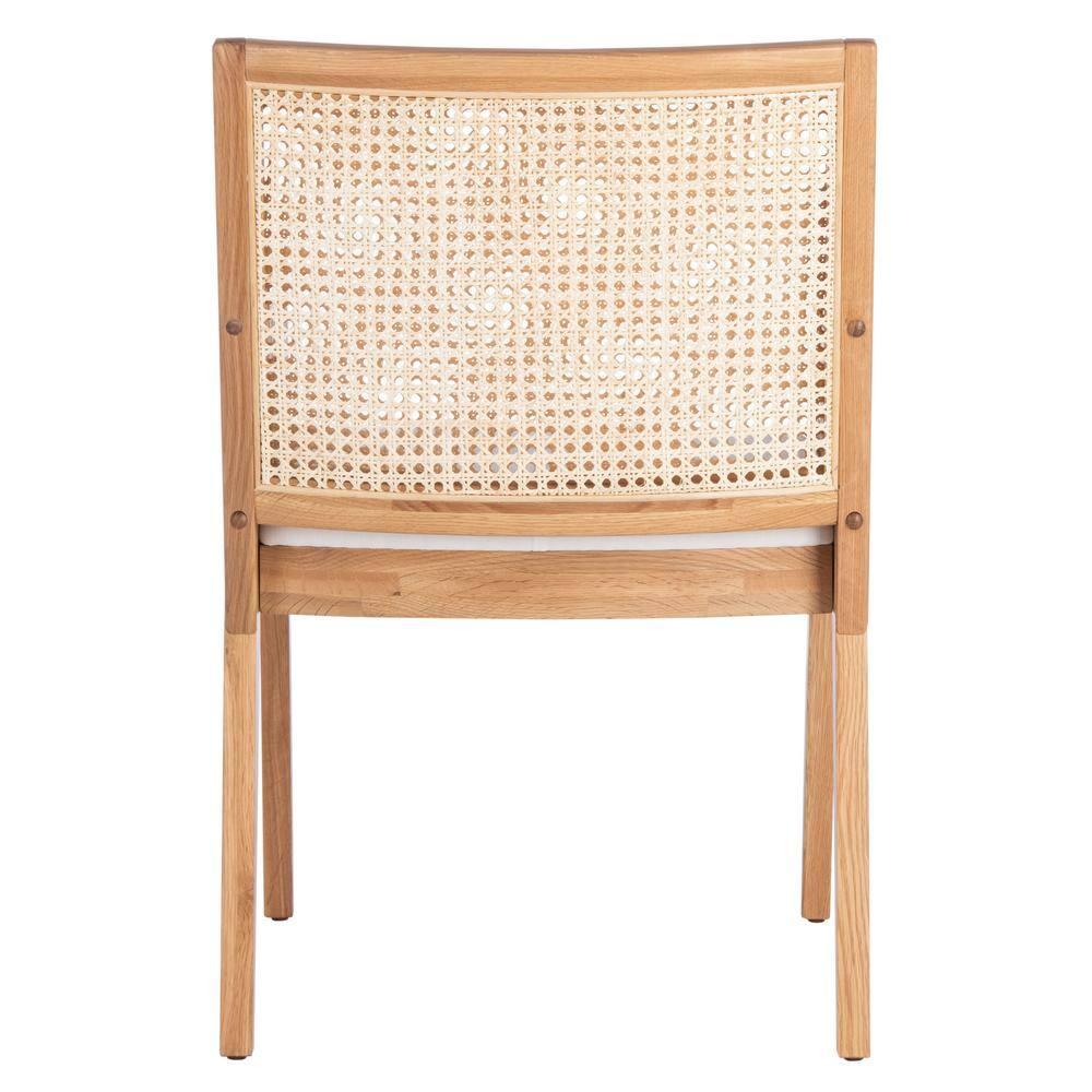 SAFAVIEH Couture Malik Coastal Linen Solid Dining Chair, Natural