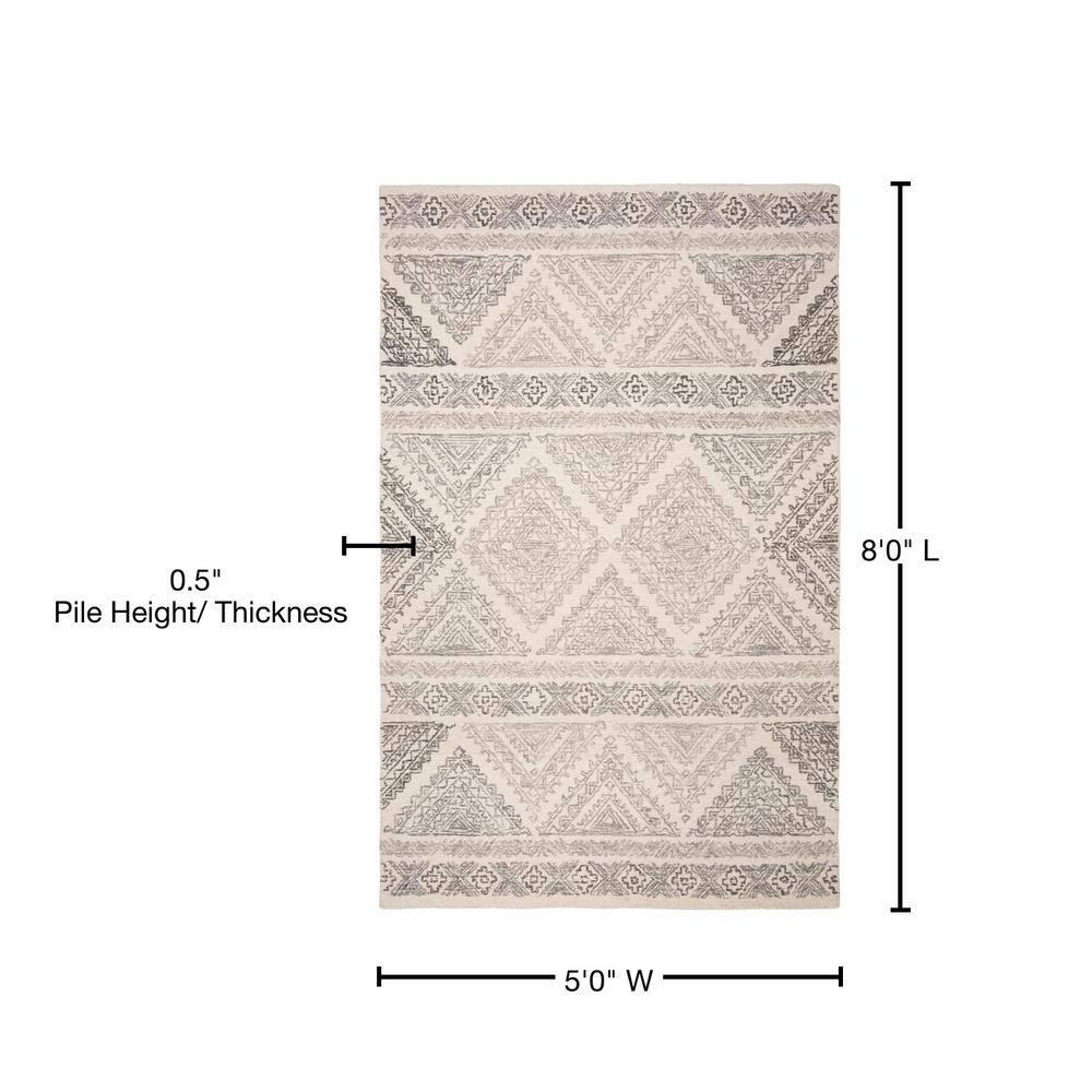 Micro-Loop MLP206 Hand Tufted Indoor Area Rug - Ivory/Light Brown - 5'x8' - Safavieh