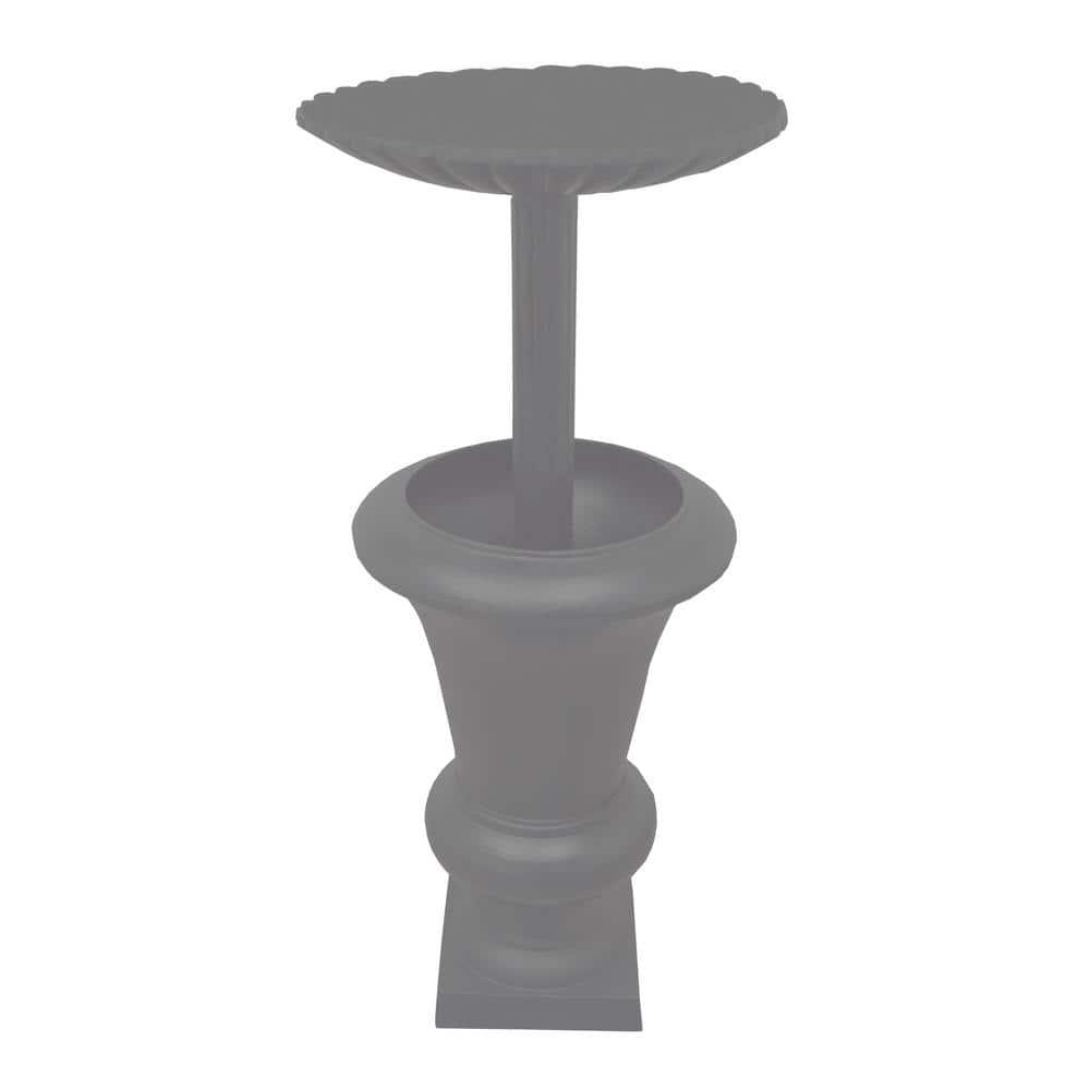 Ornate Cast Aluminum 40" Bird Bath with Planter - Gray - Oakland Living