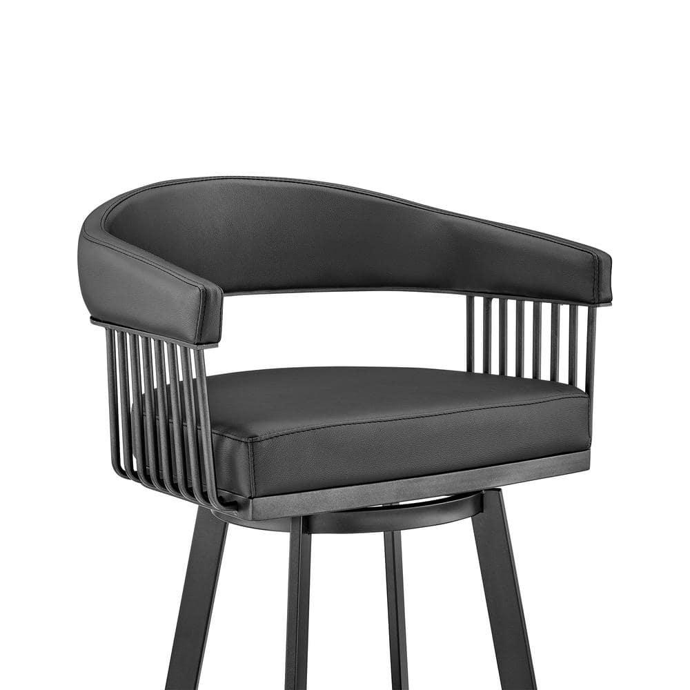 Armen Living Chelsea Swivel 26 in. Faux Leather Counter Stool