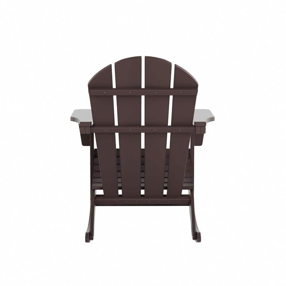 Polytrends  Laguna Hdpe All Weather Outdoor Patio Rocking Chair Dark Brown