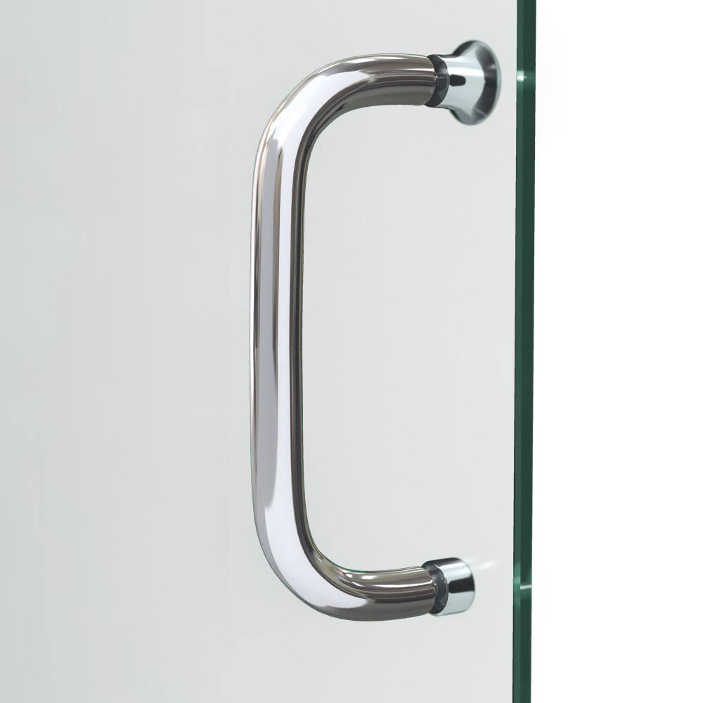 Infinity-Z Brushed Nickel Sliding Shower Door with White Acrylic Wall Kit