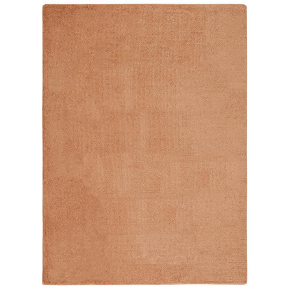 Faux Rabbit Fur FRF500 Power Loomed Machine Washable Indoor Area Rug - Brown - 6'x9' - Safavieh