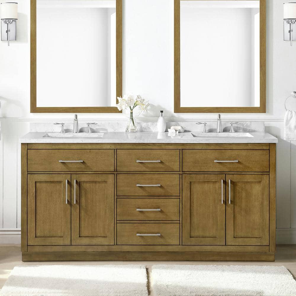 OVE Decors Athea 72 in. W Bath Vanity with Premium Countertop and Power Bar