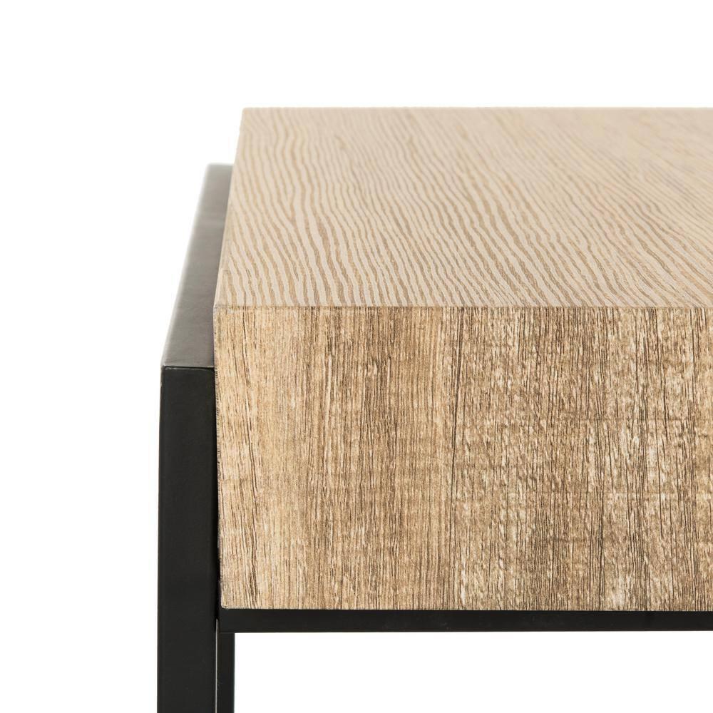 Alexander Coffee Table - Multi Brown/Black Metal Legs - Safavieh