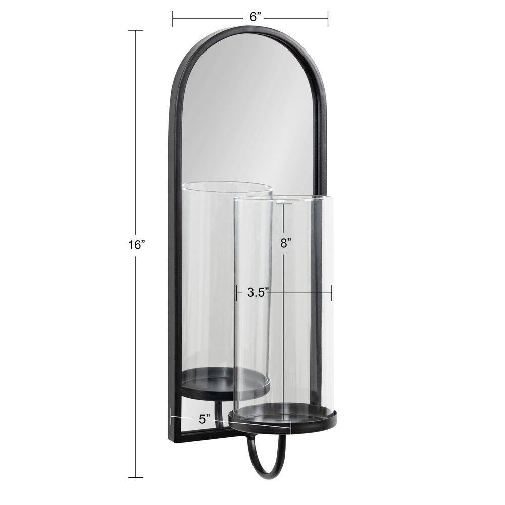 Kate and Laurel Ezerin Arch Metal Wall Sconce, 6x5x16, Black