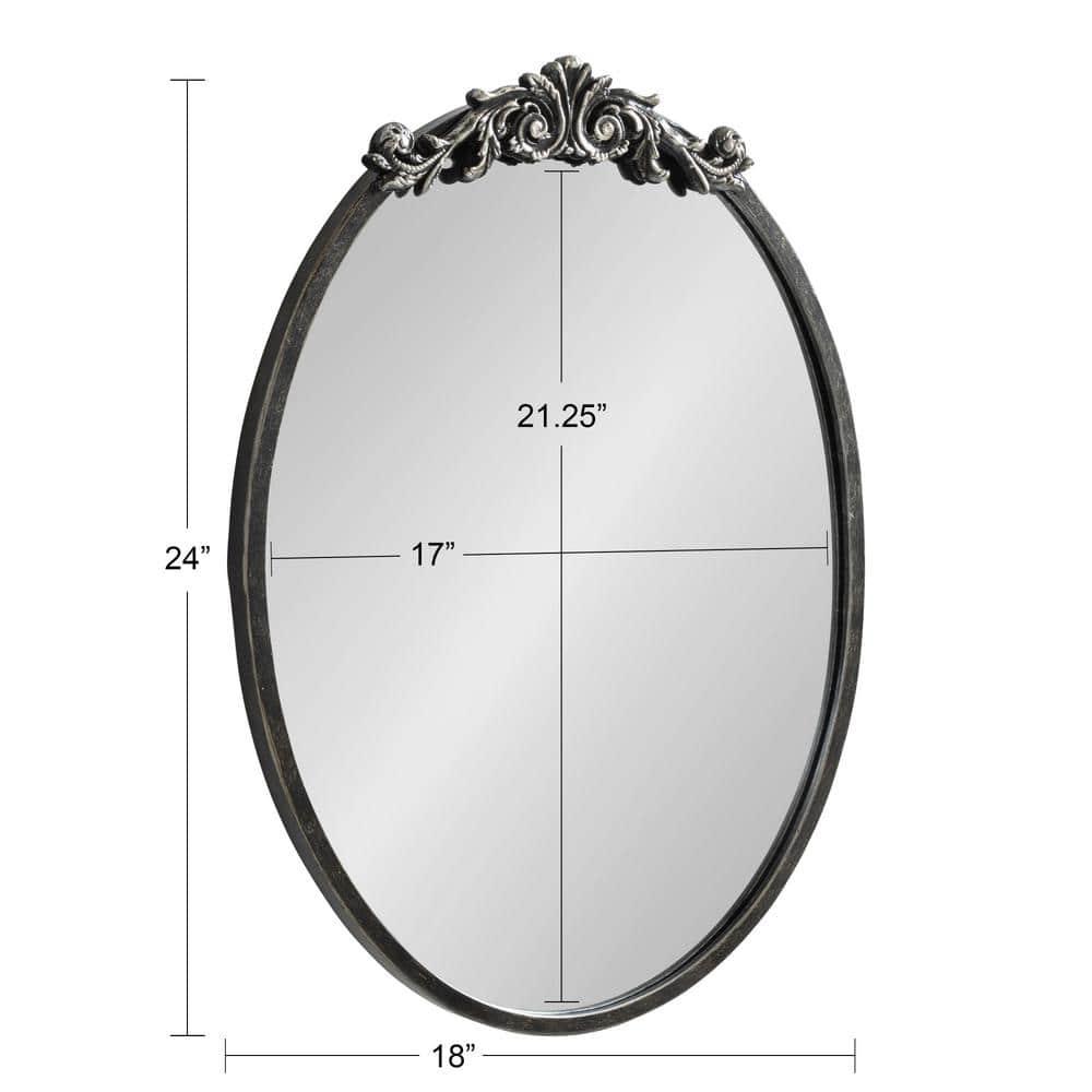 Kate & Laurel All Things Decor 18"x24" Arendahl Traditional Vertical Oval Wall Mirror: Ornate, Baroque-Inspired Design