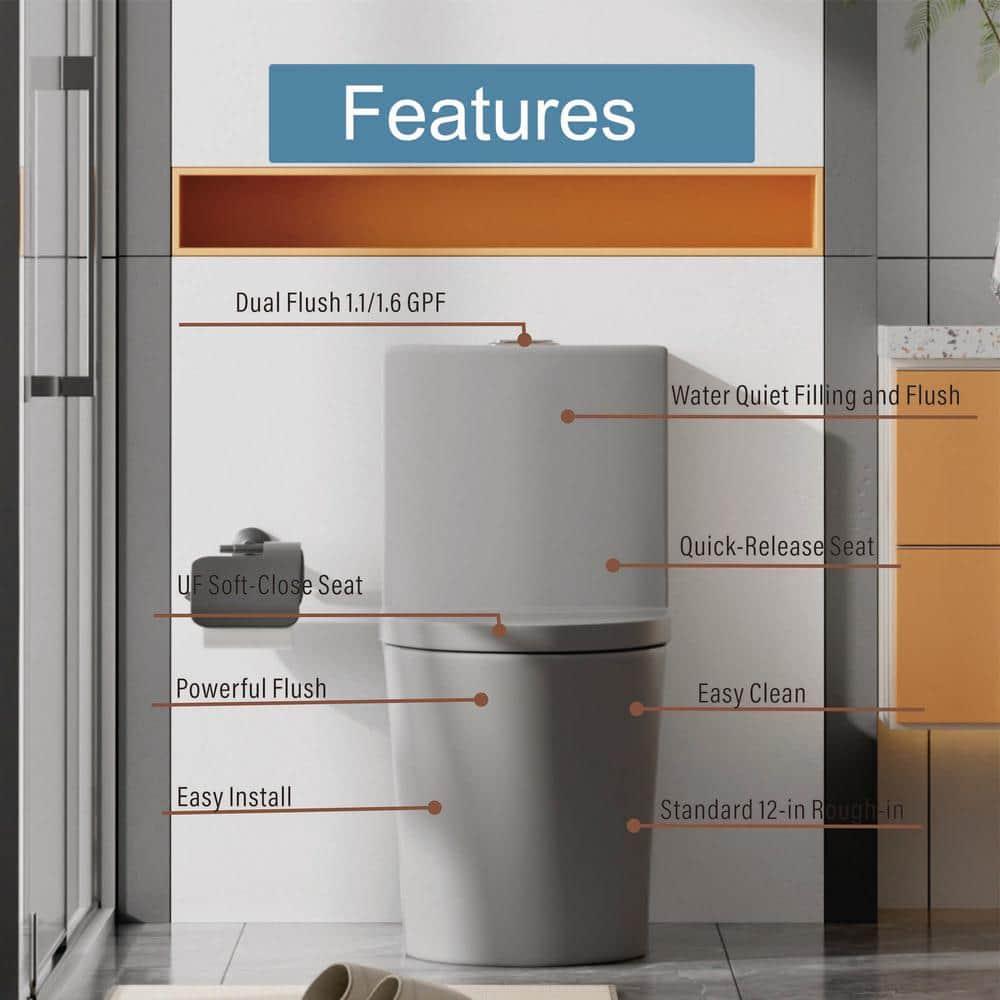 REDmintss Elongated One Piece Toilet AGLBX06498A