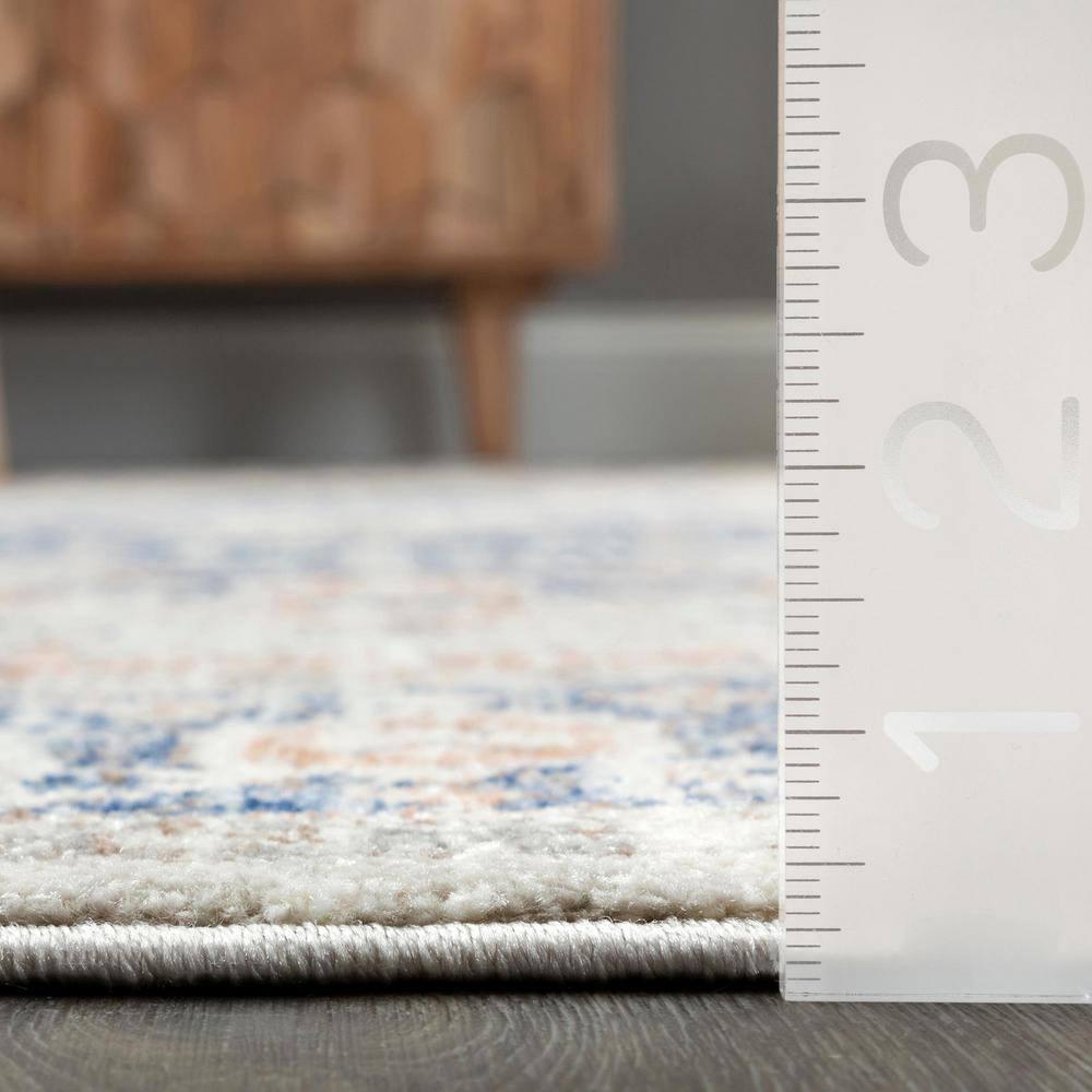 Nuloom Jacquie Oriental/Persian 3x5 Accent Indoor Area Rug for Living Room Bedroom Dining Room Entryway Kitchen, Blue/Ivory