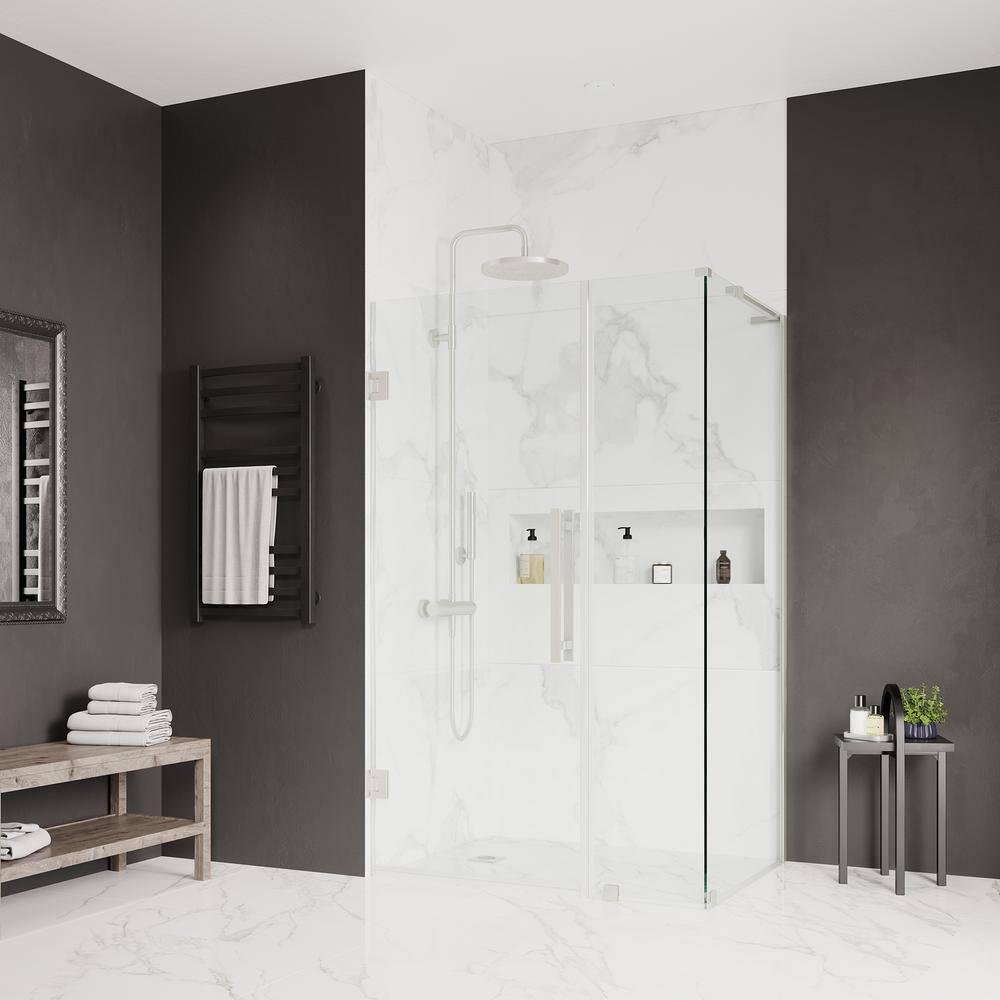 Ove Decors Endless Tampa-Pro 35" W x 72" H Corner Frameless Shower Kit, Door, Panel TP0142200