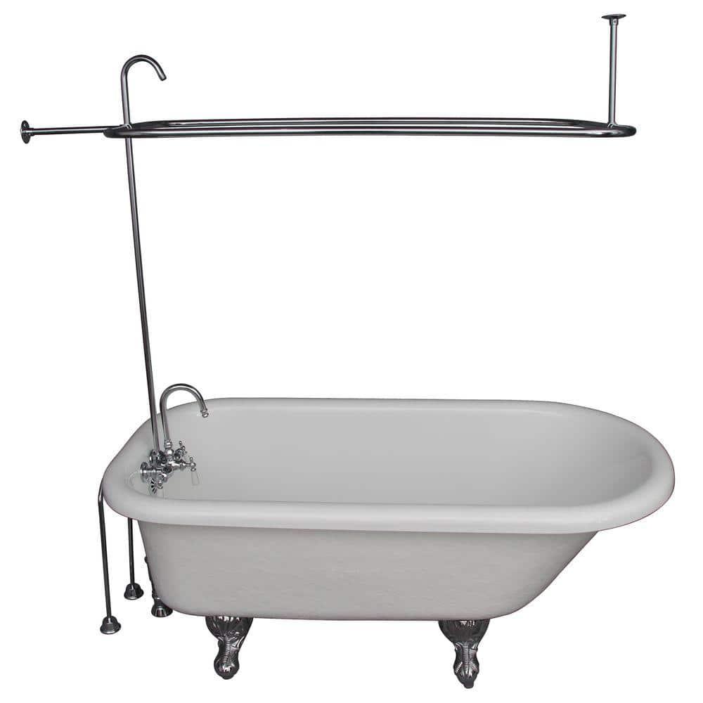 67'' x 29.5'' Freestanding Soaking Acrylic Bathtub with Faucet