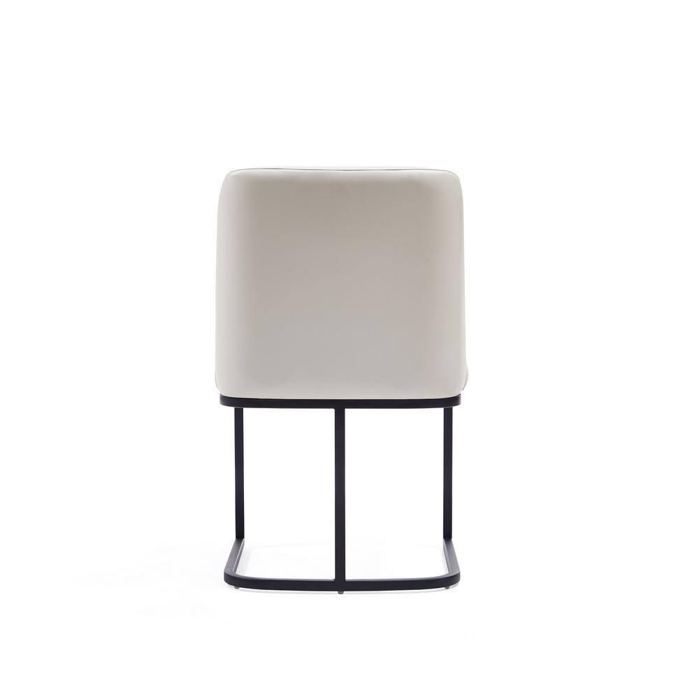 Set of 8 Serena Modern Leatherette Upholstered Dining Chair Set Cream - Manhattan Comfort: Plush, Steel Frame, No Assembly Required