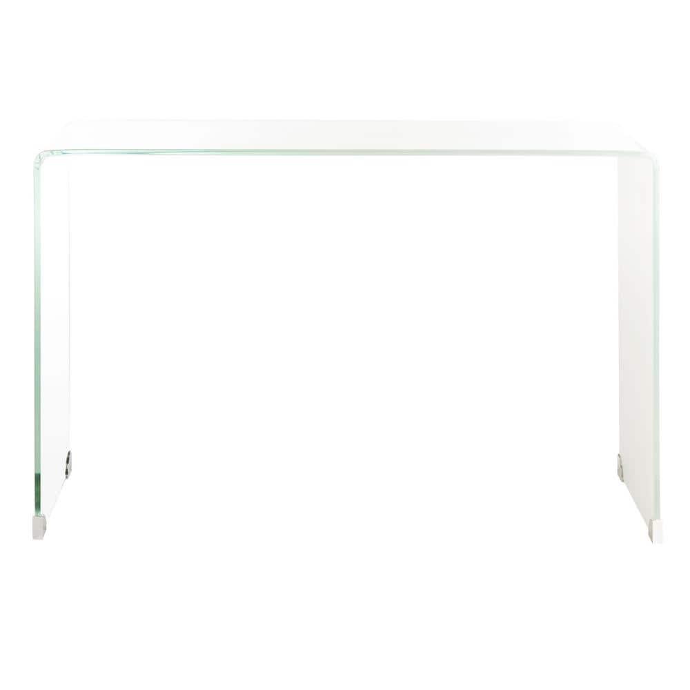 Crysta Ombre Glass Console Table - Clear/White - Safavieh