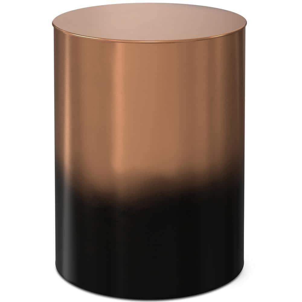 Simpli Home Curtis 16"W Metal Industrial End Table with Cylinder Design and Ombre Finish, Assembled