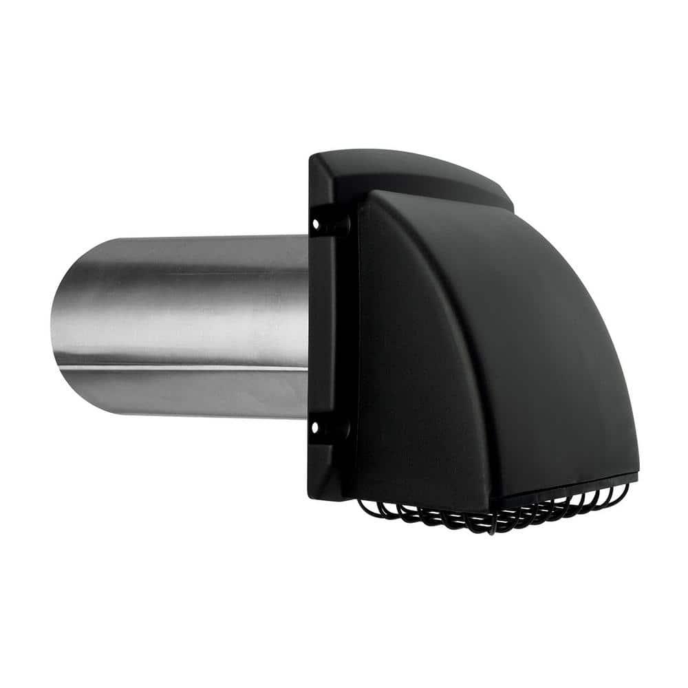 4 inch Black Dryer Vent Hood with Pest Guard BPMH4BLKZW6