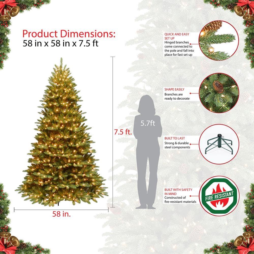 Puleo International 7.5 Pre-Lit Fraser Fir Artificial Christmas Tree with 750 Clear UL-listed Lights