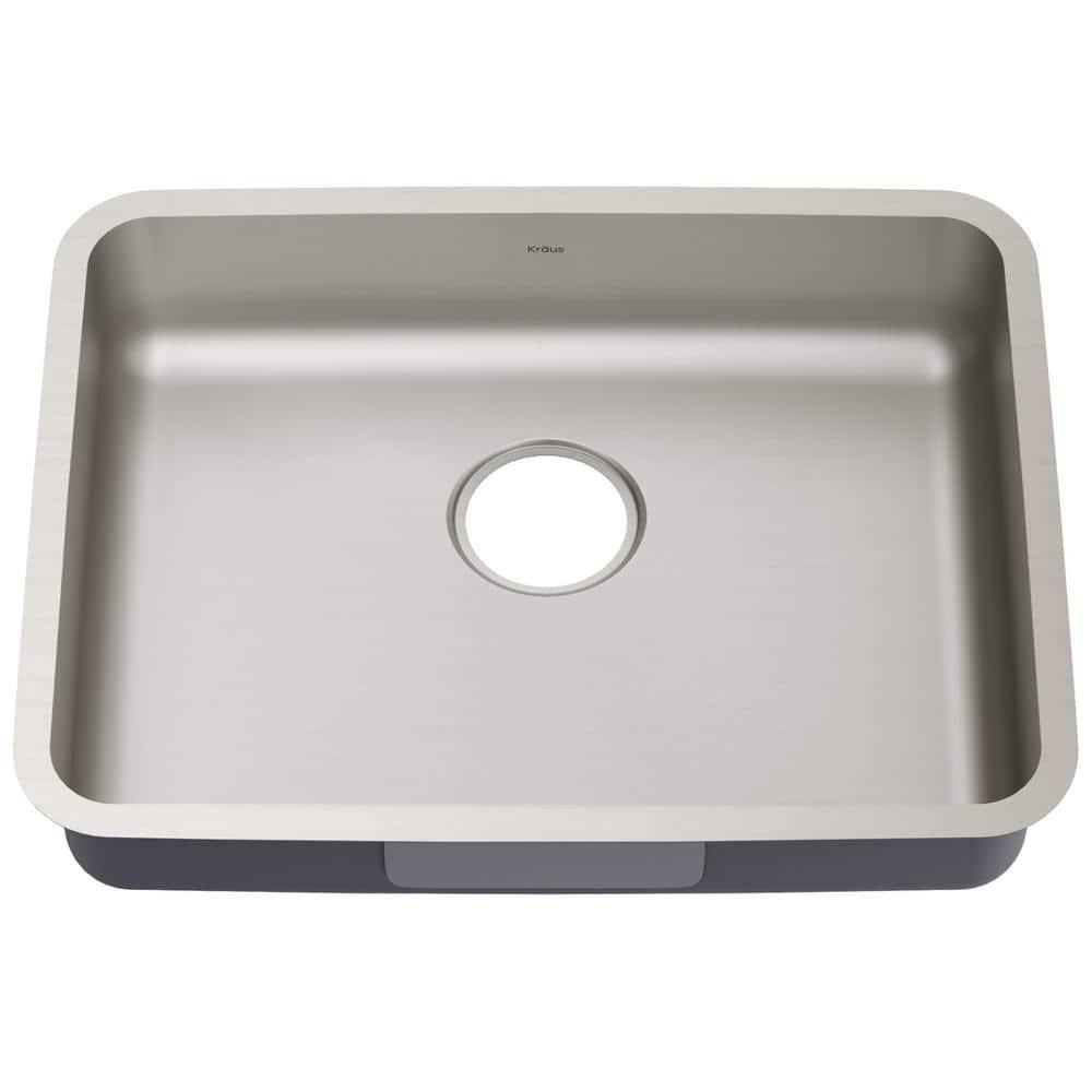 Kraus KA1AS25B Dex™️ Series KRAUS 25" L Undermount 16 Gauge Stainless Steel Single Bowl ADA Kitchen Sink