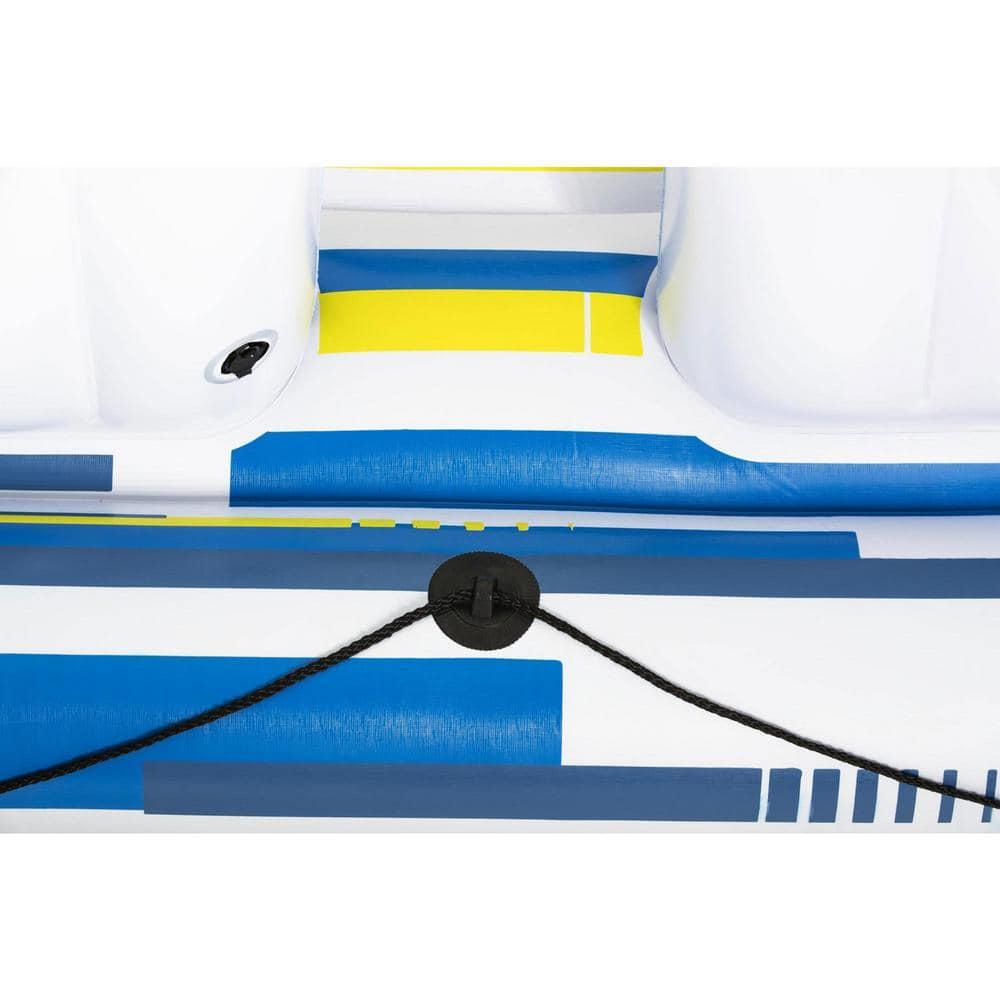 Bestway Hydro-Force Tropical Breeze 6 Person Inflatable Floating Party Island, Water Float Lounger with 6 Cup Holders, Backrests, and Sun Shade
