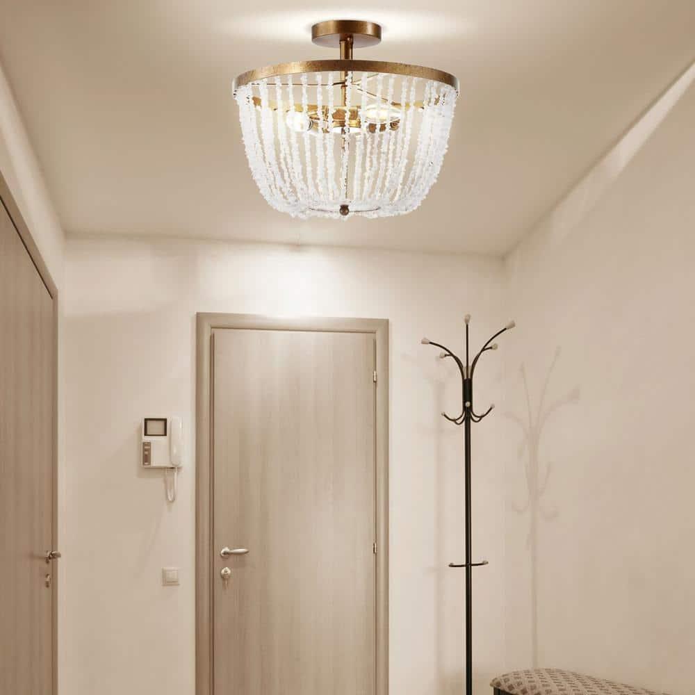 Jonathan Y Lighting Jyl9021 Georgian 3 Light 15" Wide Led Semi-Flush Bowl Ceiling Fixture