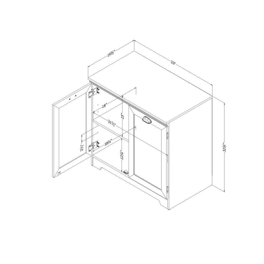 South Shore Prairie 32.5" 2-Door Accent Cabinet