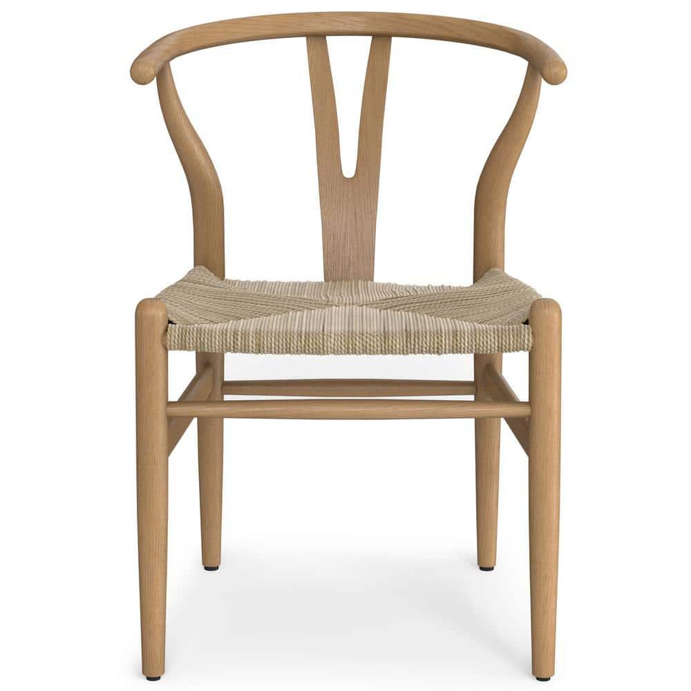Simpli Home Hershey Solid Wood Dining Chair with Y-Back Design in Mid-Century Modern Style (Set of 2) (Set of 2)