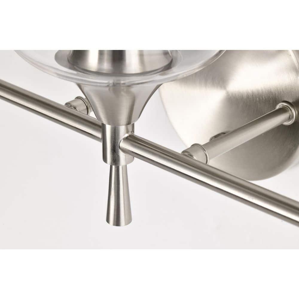 Edvivi 3-Light Vanity Lights, Modern Brushed Nickel with Clear Glass Shade Bathroom Light Fixtures, Wall Light for Mirrors, Bedroom, Living Room, Hallway