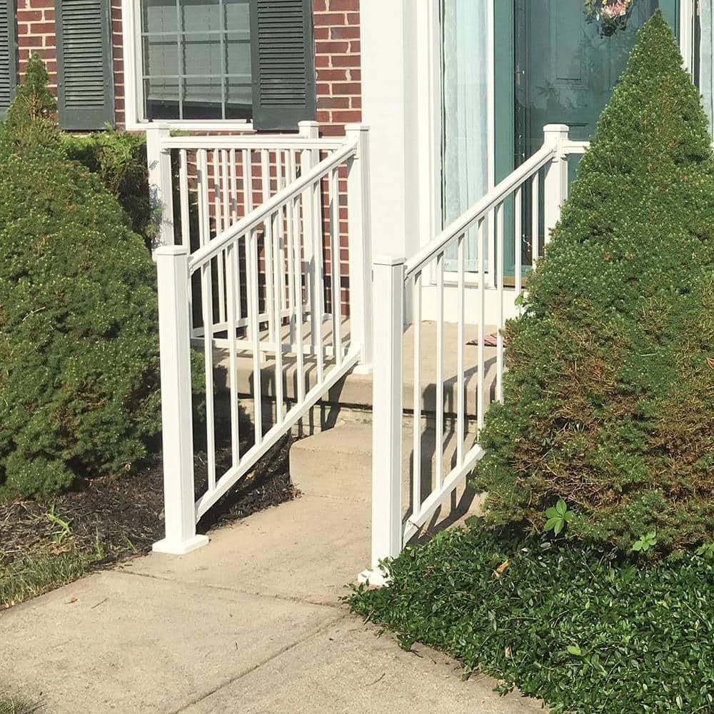 Weatherables Stanford 6-ft x 36-in Textured White Aluminum Deck Stair Rail Kit