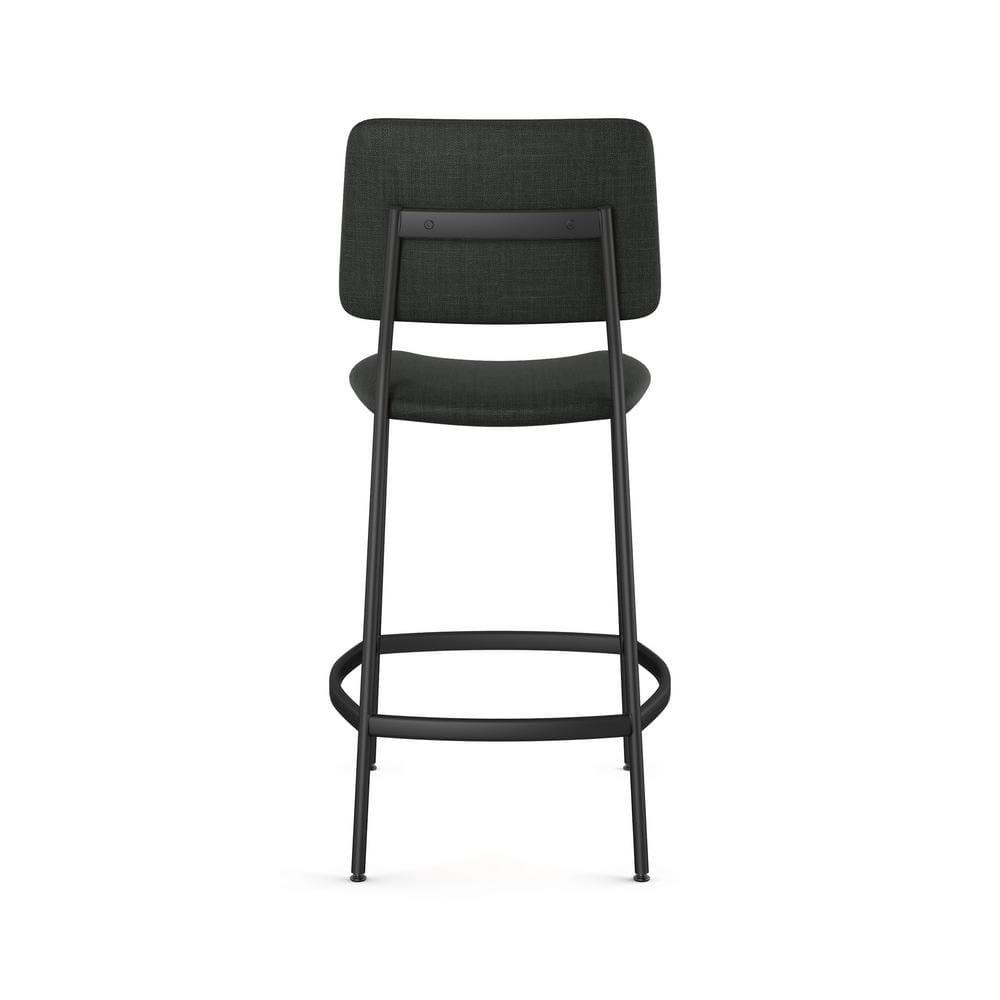 Amisco Sullivan 26 In. Counter Stool - Black Polyester / Black Metal