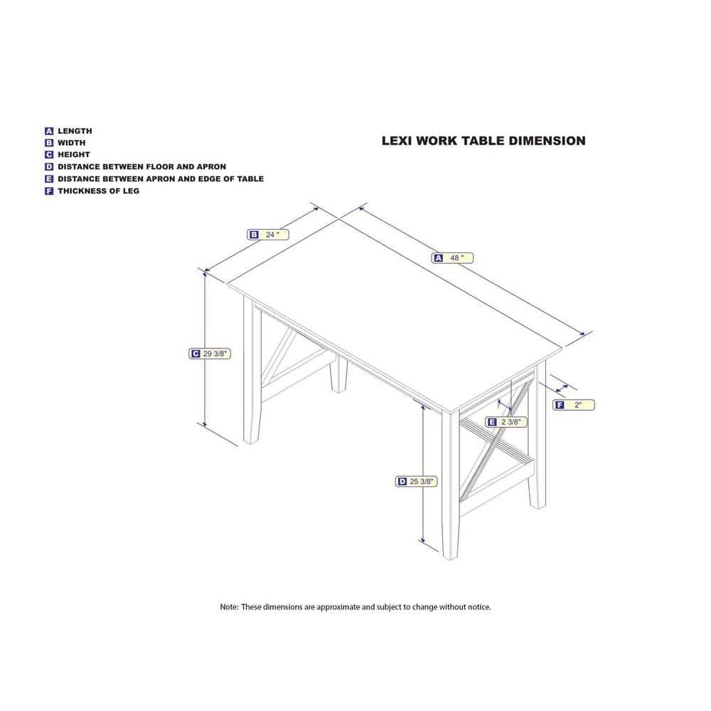 AFI 48" Lexi Solid Wood X Design Home Office, Gaming, Writing, Desk with Charger in White