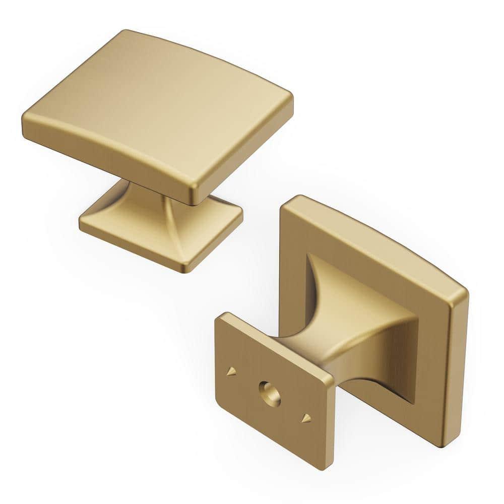 Hickory Hardware Forge Collection Rectangular Knob - 1-7/16" x 1-1/4 " Cabinet Knob Champagne Bronze - Farmhouse Hardware for Drawers & Cabinets (Set of 10)