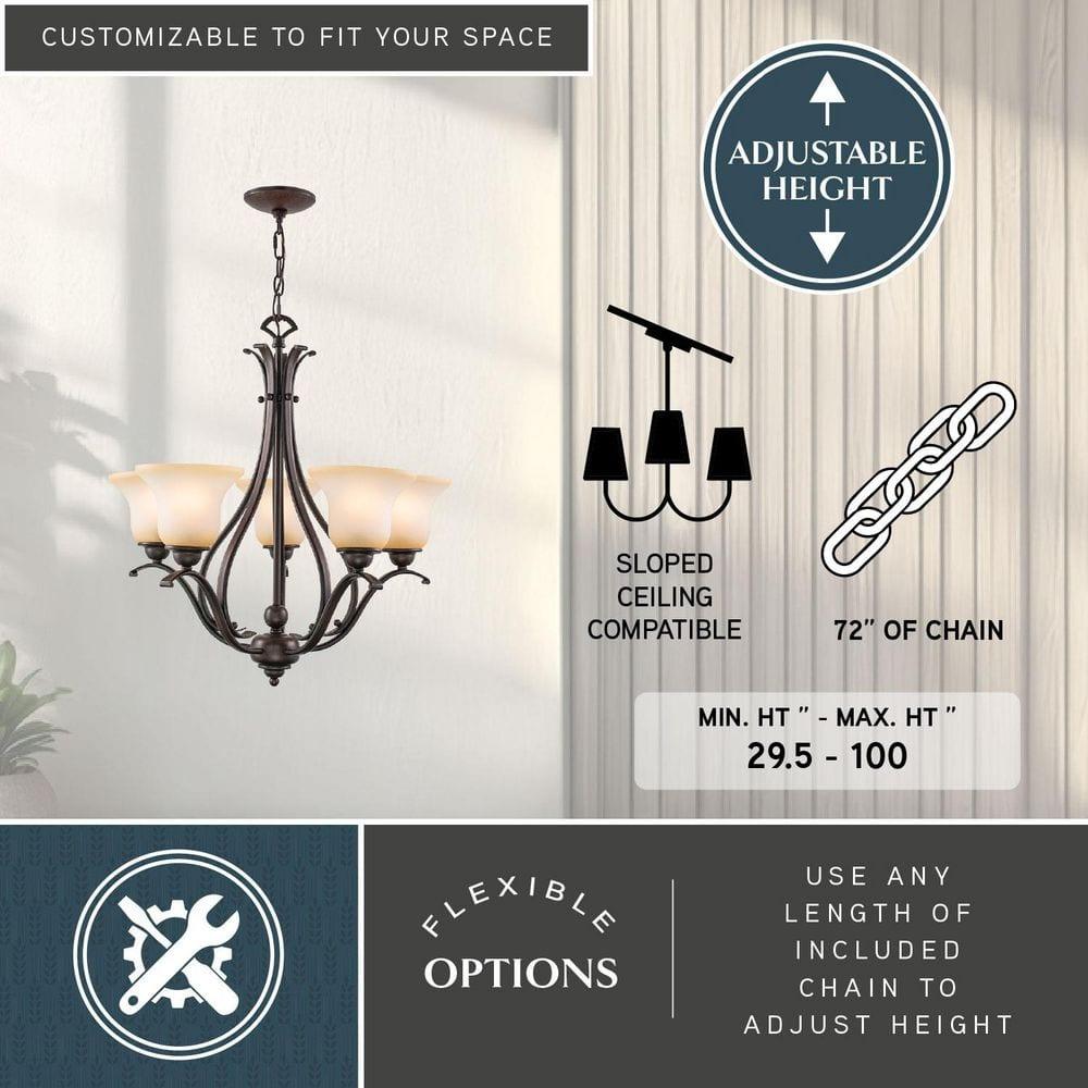 Vaxcel Monrovia 5 - Light Chandelier in  Royal Bronze
