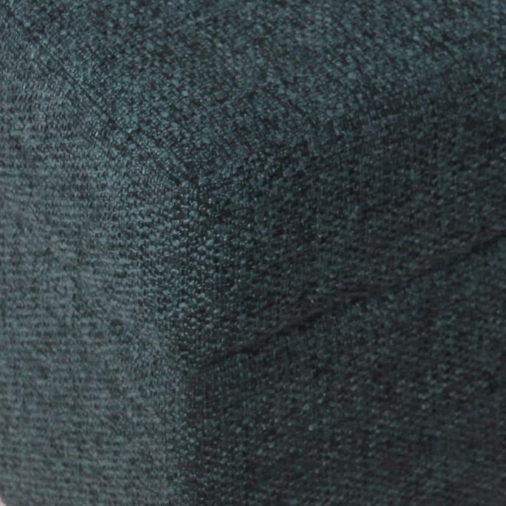 32" Luxury Square Storage Ottoman Textured Navy - HomePop: Hinged Lid, Wood Legs, Easy Assembly