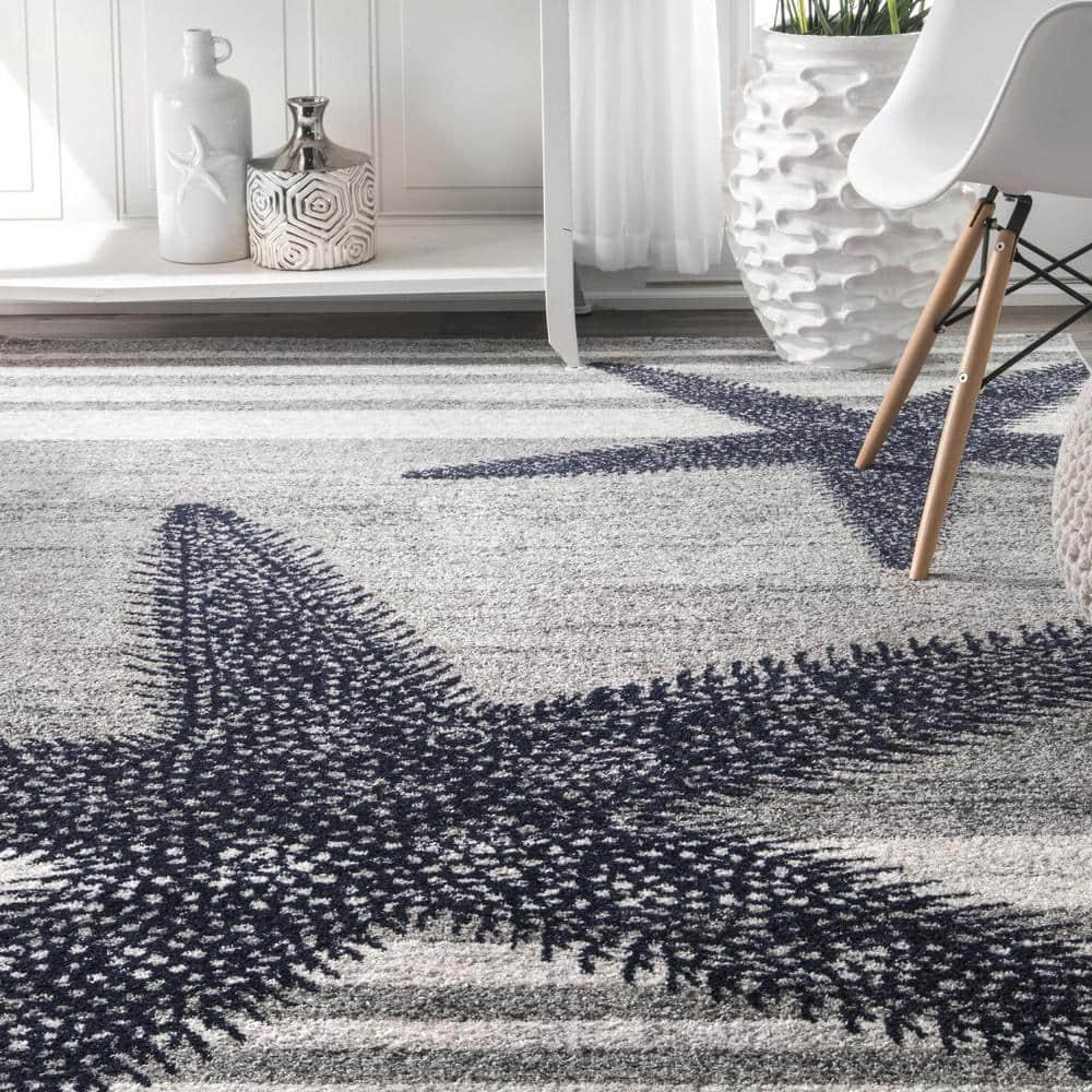 Thomas Paul Thomas Paul Starfish and Striped Gray Rug