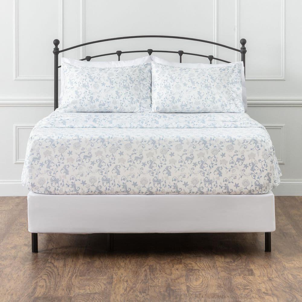 Chanasya Elegant Ultra Soft Floral Microfiber Percale Sheet Set