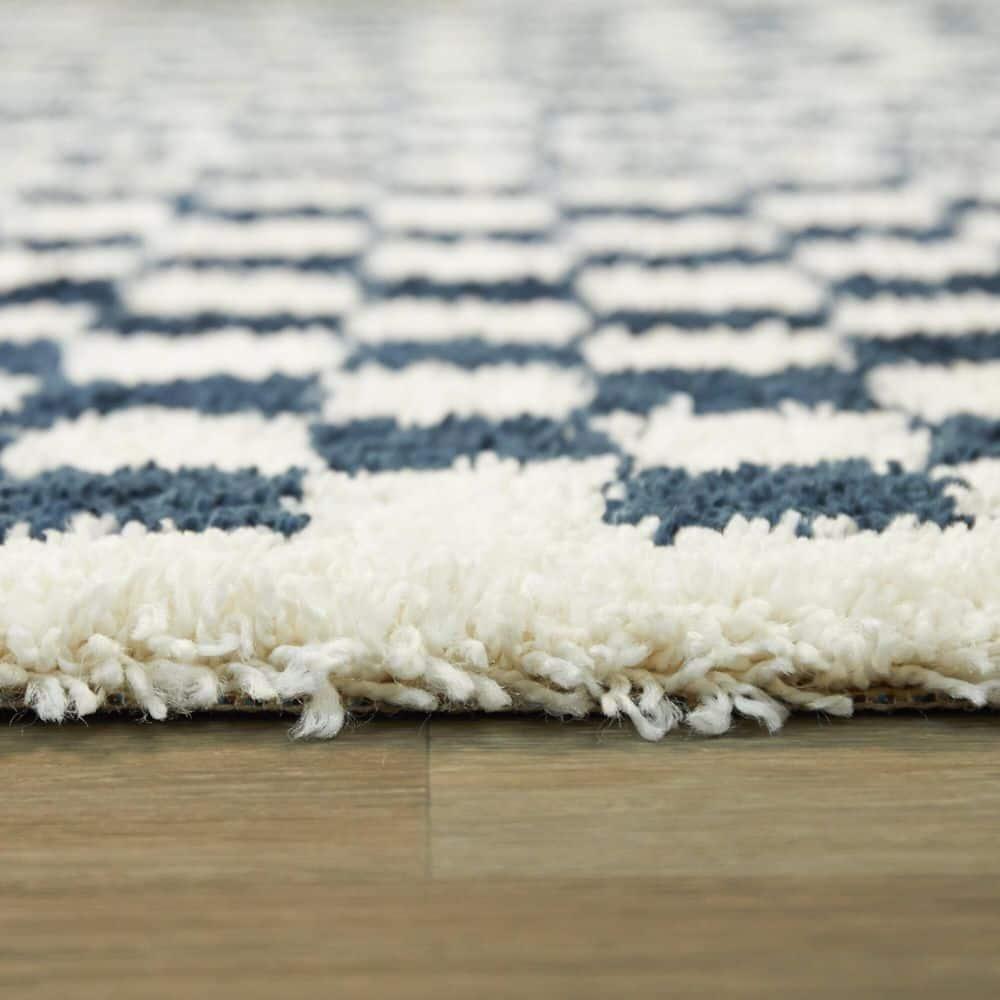 Balta Rugs 5'3"x7' Geometric Plush Shag Area Rug Blue