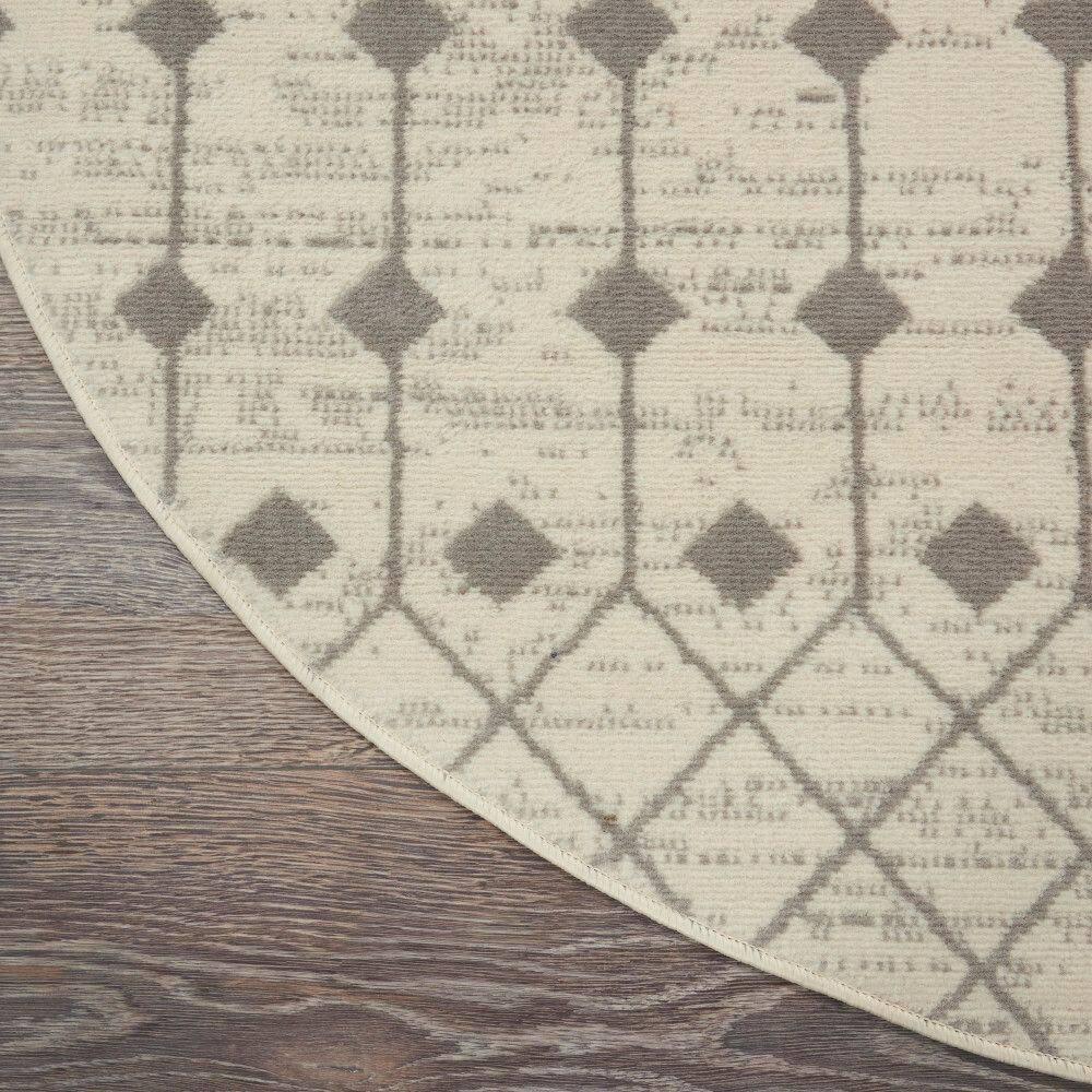 Nourison Grafix GRF37 Indoor Area Rug Ivory/Grey 5'3" x ROUND