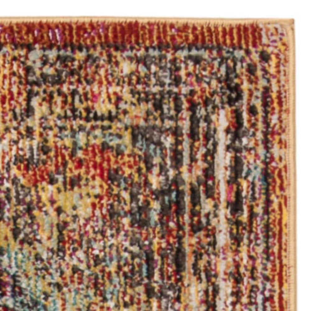 Crystal CRS502 Power Loomed Runner Rug - Orange/Light Blue - 2'2"x7' - Safavieh.